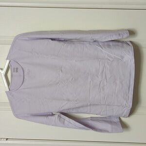 Lilac Uniqlo heat tech crew long sleeve